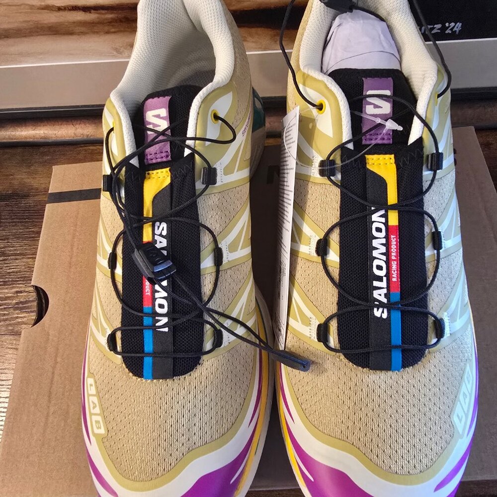 Salomon XT-6 Antique Gold/Transparent Yellow L47886500 Hiking Shoes Mens US 10.5 - Picture 4 of 16